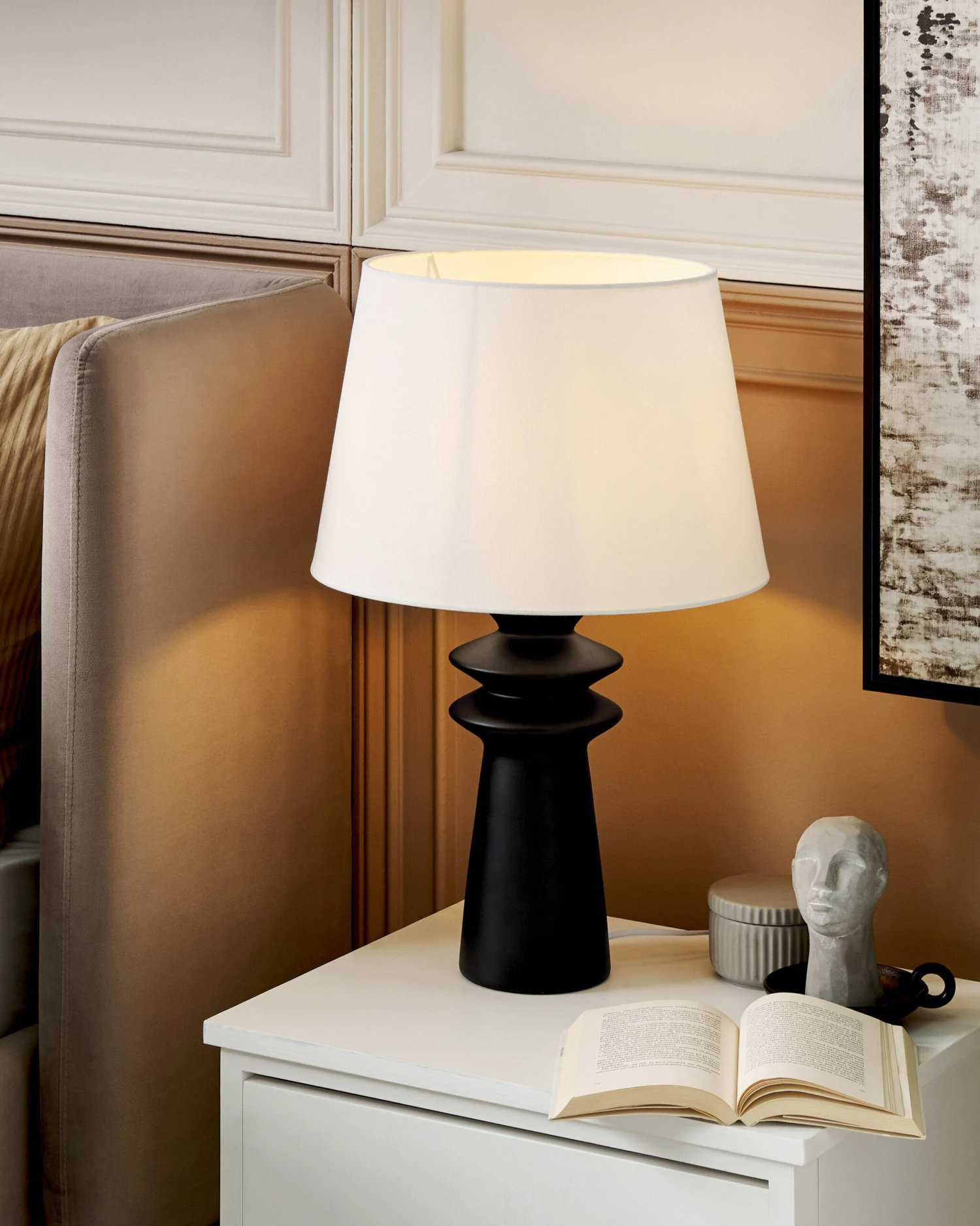 Lampada Da Tavolo Ceramica Nero 57 Cm MORANT 3 Lampada Da Tavolo Ceramica Nero 57 Cm MORANT - immagine 2