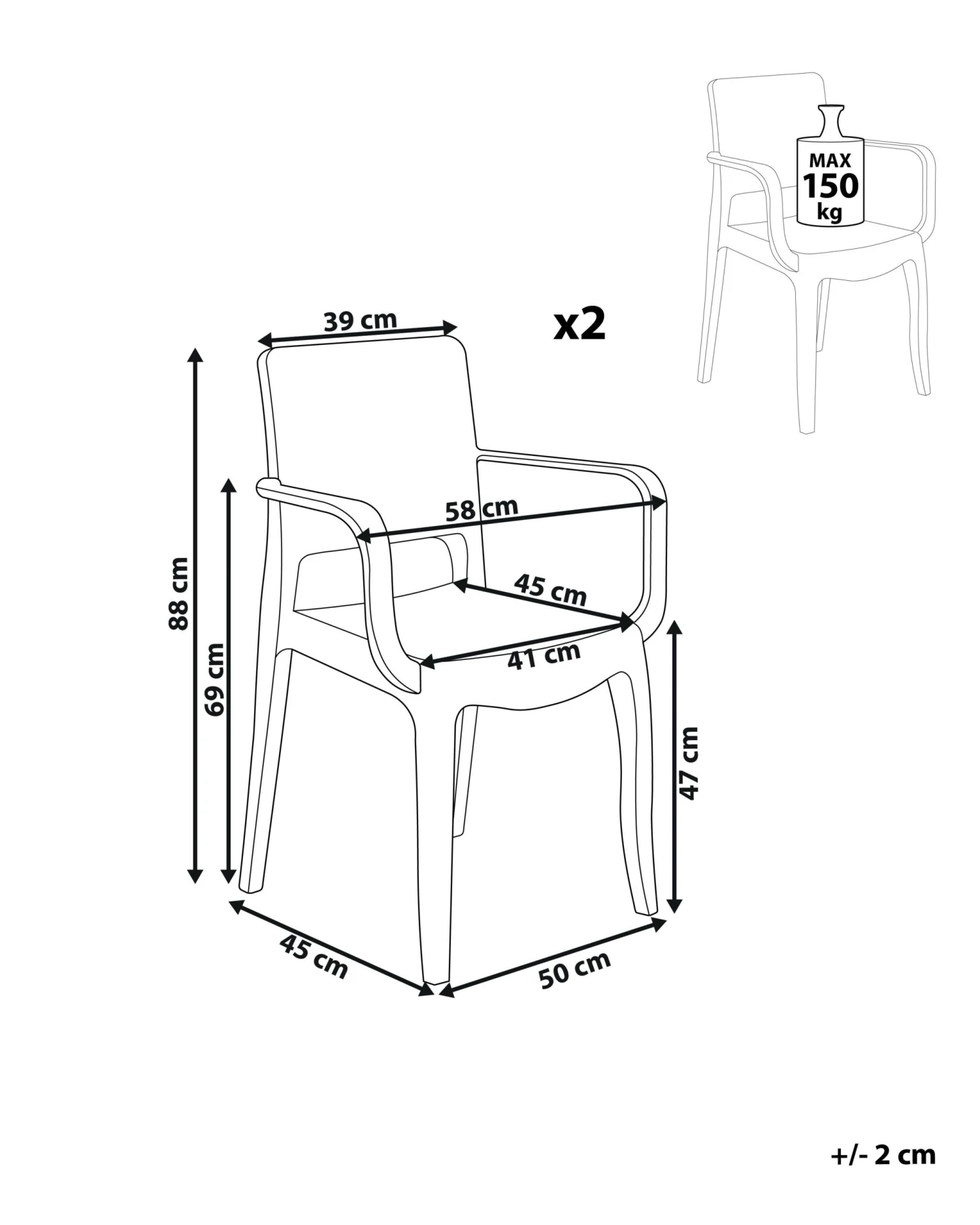 Set Di 2 Sedie Da Pranzo Trasparente KENWOOD 10 Set Di 2 Sedie Da Pranzo Trasparente KENWOOD - immagine 8
