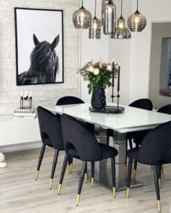 Set Di Due Sedie Da Pranzo Velluto Nero MAGALIA 14 Set Di Due Sedie Da Pranzo Velluto Nero MAGALIA -Beliani undef src sa picid 846314 type whitesh image