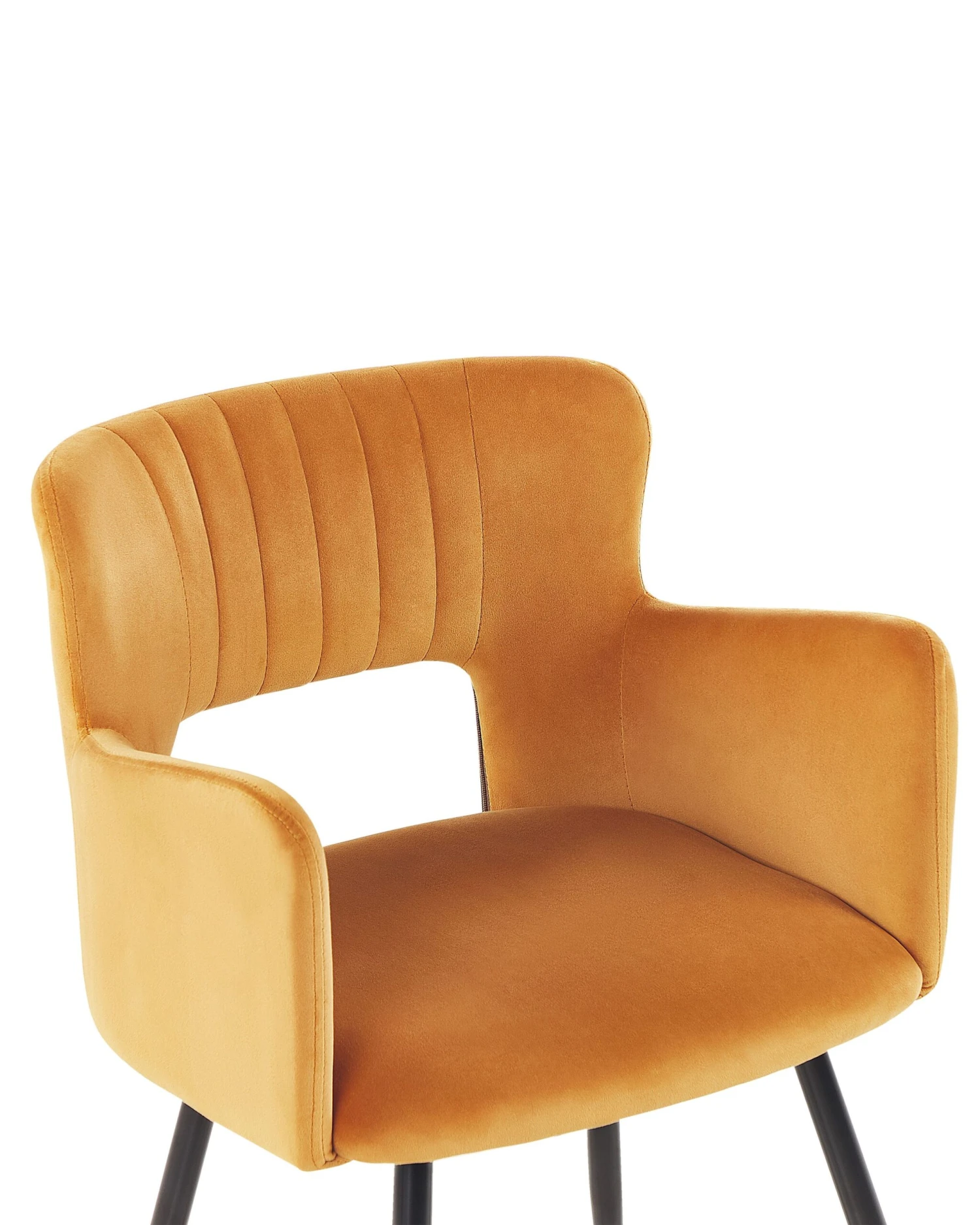 Set Di 2 Sedie Da Pranzo Velluto Arancione E Nero SANILAC 8 Set Di 2 Sedie Da Pranzo Velluto Arancione E Nero SANILAC - immagine 6