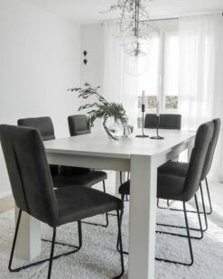 Set Da 2 Sedie Da Pranzo Microfibra Grigio NEVADA -Beliani undef src sa picid 848020 type whitesh image