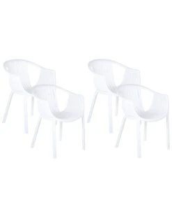 Set Di 4 Sedie Da Giardino Bianco NAPOLI