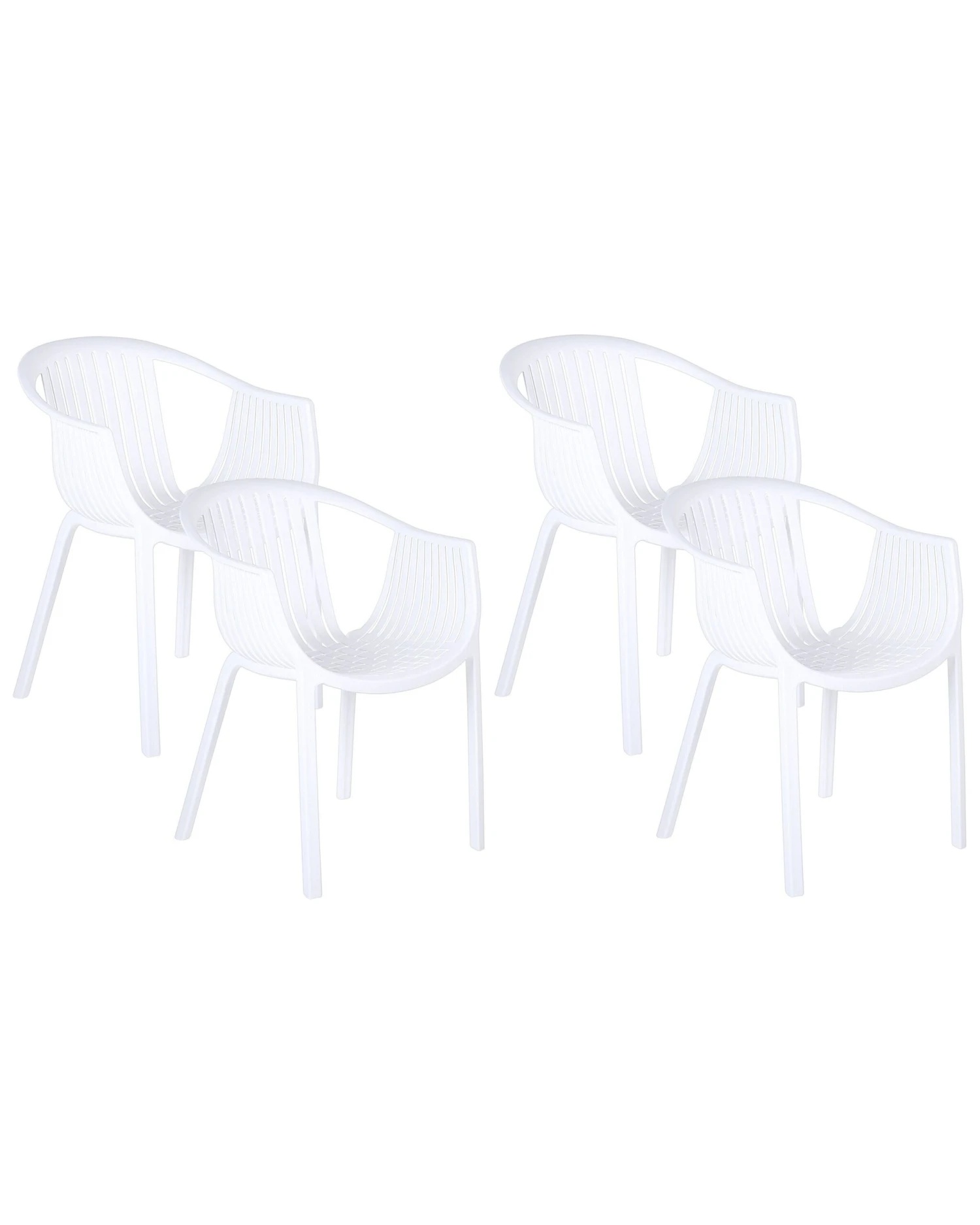 Set Di 4 Sedie Da Giardino Bianco NAPOLI 3 Set Di 4 Sedie Da Giardino Bianco NAPOLI