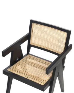 Sedia Da Pranzo Legno Rattan Naturale Nera WESTBROOK 16 Sedia Da Pranzo Legno Rattan Naturale Nera WESTBROOK -Beliani undef src sa picid 848250 type whitesh image