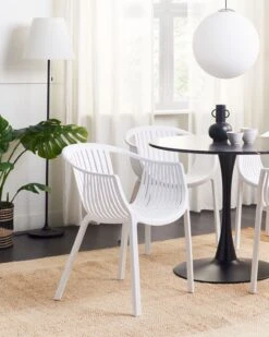 Set Di 4 Sedie Da Giardino Bianco NAPOLI 14 Set Di 4 Sedie Da Giardino Bianco NAPOLI -Beliani undef src sa picid 848951 type whitesh image