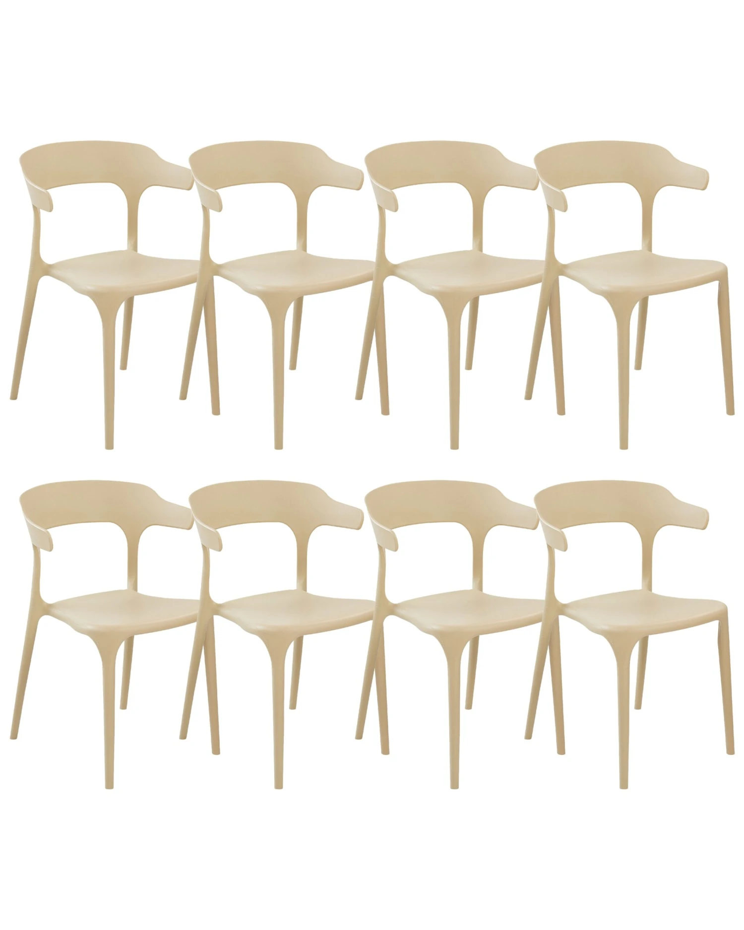 Set Di 8 Sedie Da Pranzo Beige GUBBIO