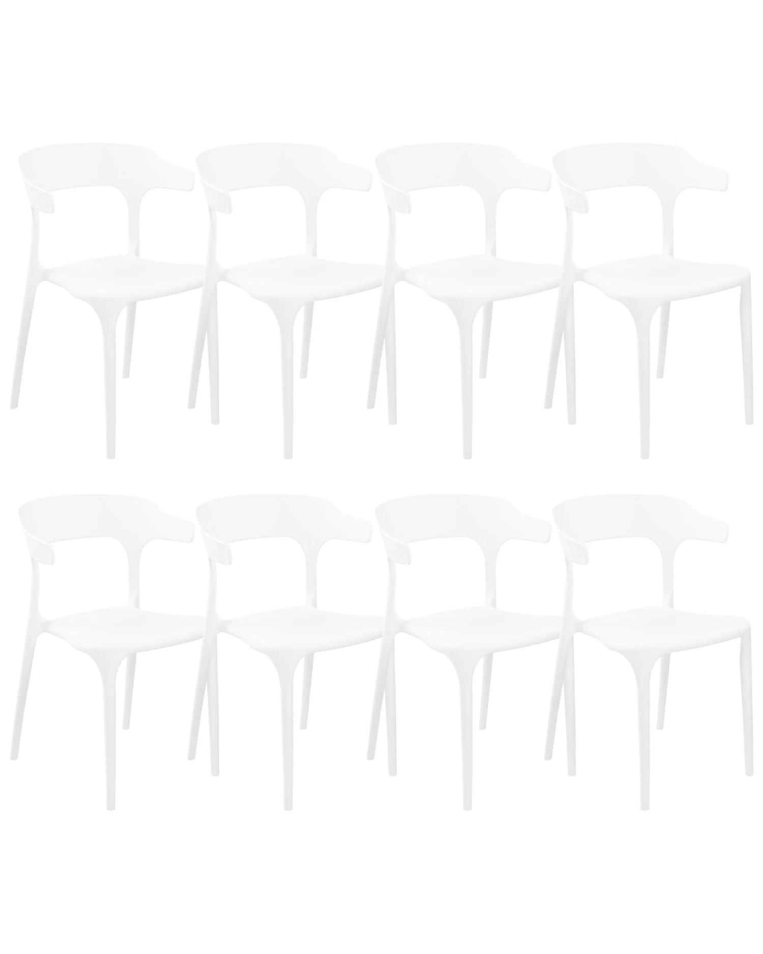 Set Di 8 Sedie Da Pranzo Bianco GUBBIO 3 Set Di 8 Sedie Da Pranzo Bianco GUBBIO